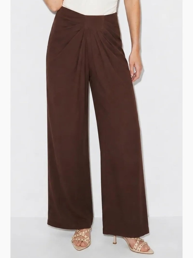 Pantaloni da donna in poliestere-elastan lucci Marrone cioccolato - Kiabi