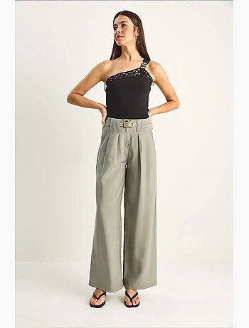 Pantaloni da donna in poliestere-elastan lucci