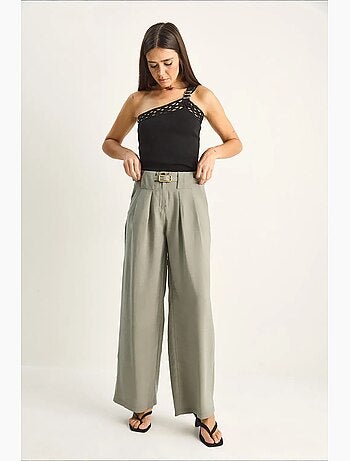 Pantaloni da donna in poliestere-elastan lucci