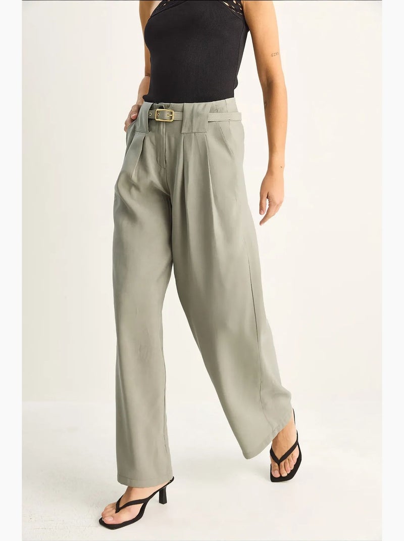 Pantaloni da donna in poliestere-elastan lucci Verde - Kiabi