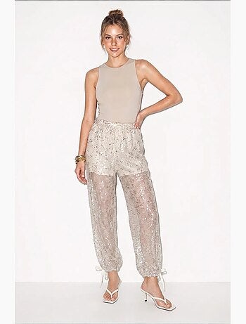 Pantaloni da donna in poliestere lucci
