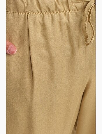 Pantaloni da donna in tencel a gamba ampia con vita con coulisse dilvin