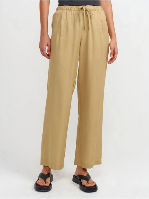Pantaloni da donna in tencel a gamba ampia con vita con coulisse dilvin - Kiabi Pantaloni da donna in tencel a gamba ampia con vita con coulisse dilvin - Kiabi