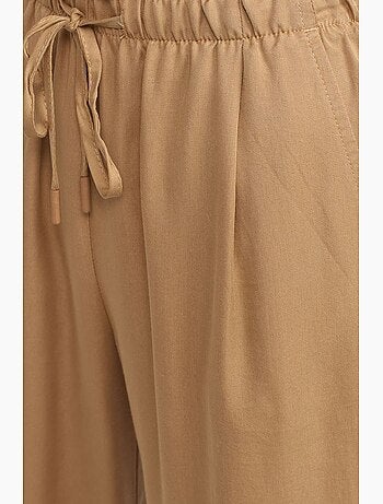 Pantaloni da donna in tencel a gamba ampia con vita con coulisse dilvin