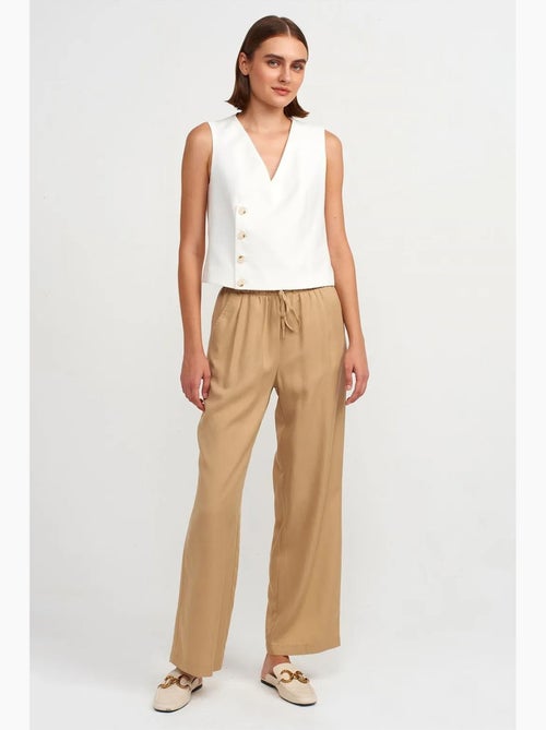 Pantaloni da donna in tencel a gamba ampia con vita con coulisse dilvin - Kiabi Pantaloni da donna in tencel a gamba ampia con vita con coulisse dilvin - Kiabi