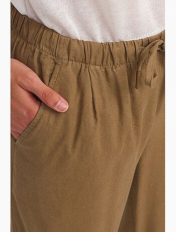 Pantaloni da donna in tencel a gamba ampia con vita con coulisse dilvin