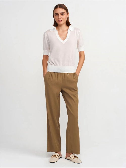 Pantaloni da donna in tencel a gamba ampia con vita con coulisse dilvin - Kiabi Pantaloni da donna in tencel a gamba ampia con vita con coulisse dilvin - Kiabi