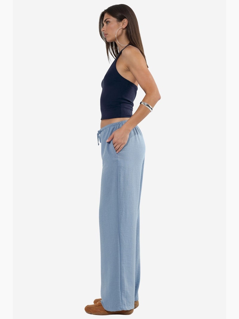 Pantaloni da donna in tessuto a gamba dritta busem Blu - Kiabi