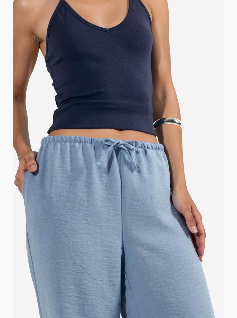Pantaloni da donna in tessuto a gamba dritta busem Blu - Kiabi
