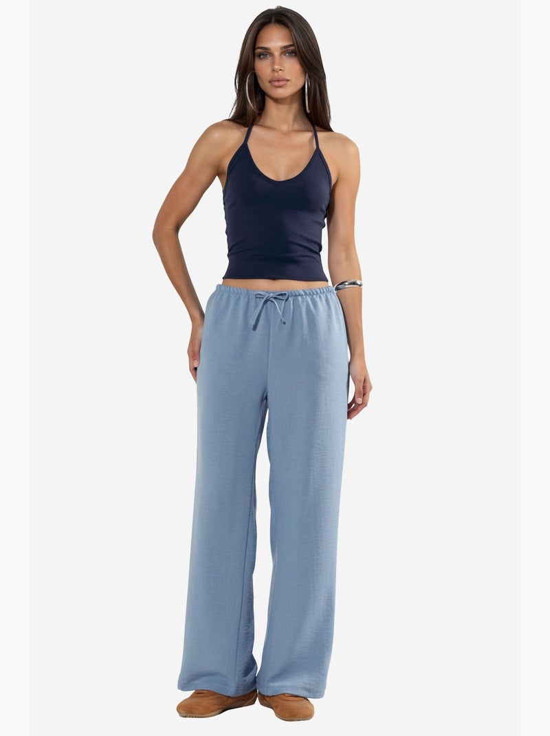 Pantaloni da donna in tessuto a gamba dritta busem Blu - Kiabi