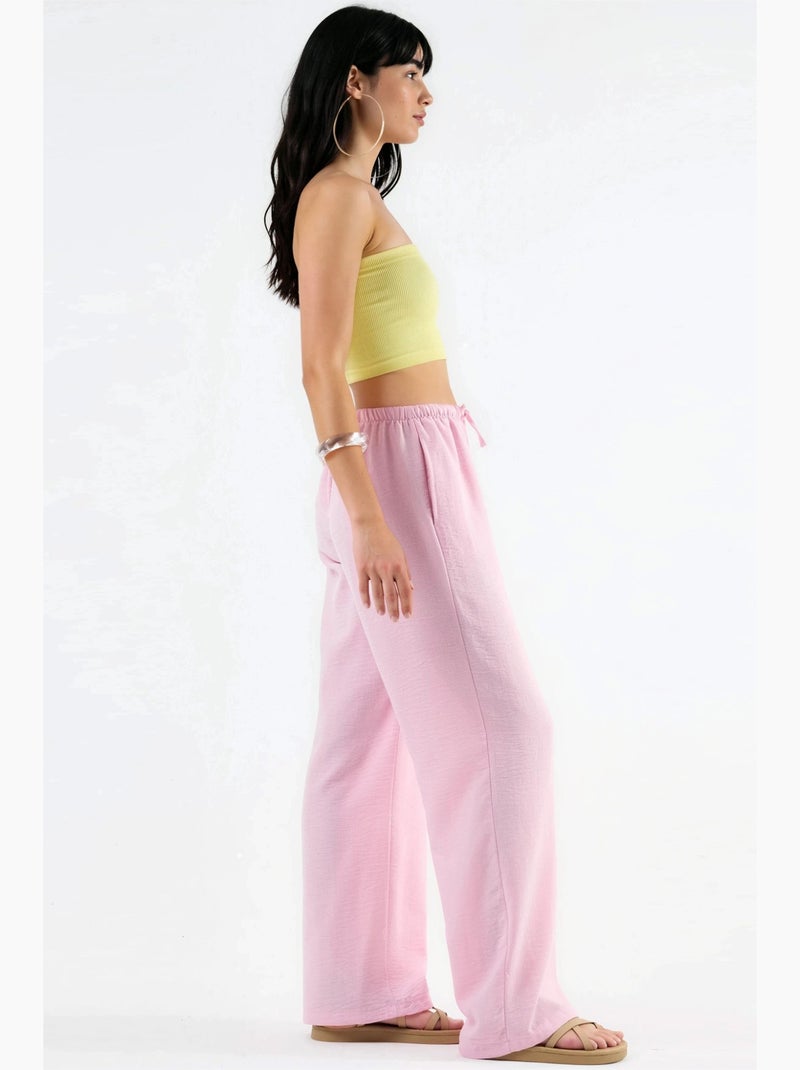 Pantaloni da donna in tessuto a gamba dritta busem Rosa pallido - Kiabi