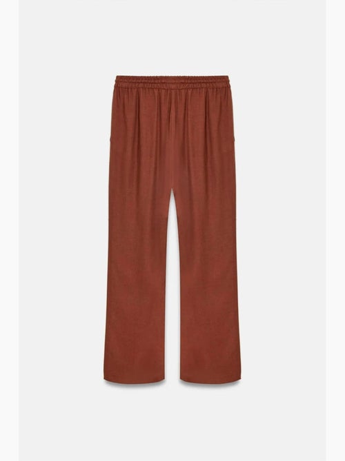 Pantaloni da donna in tessuto a gamba larga con vita con coulisse dilvin - Kiabi