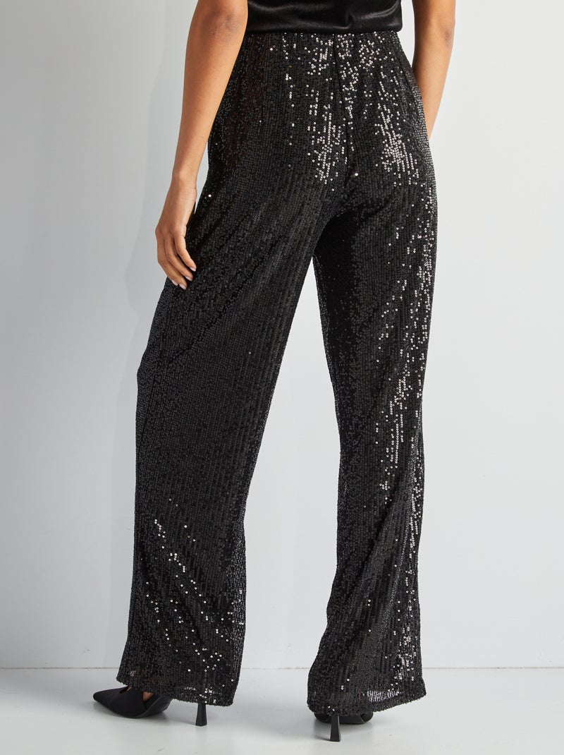 Pantaloni da festa con paillettes NERO - Kiabi