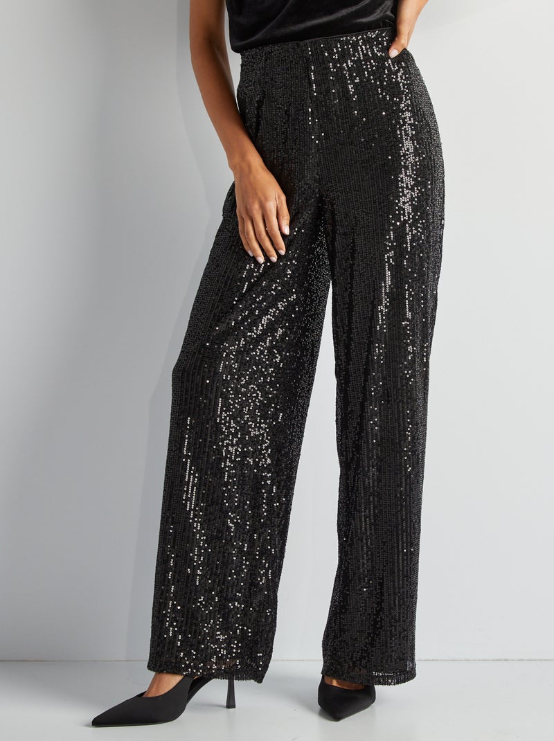 Pantaloni da festa con paillettes NERO - Kiabi