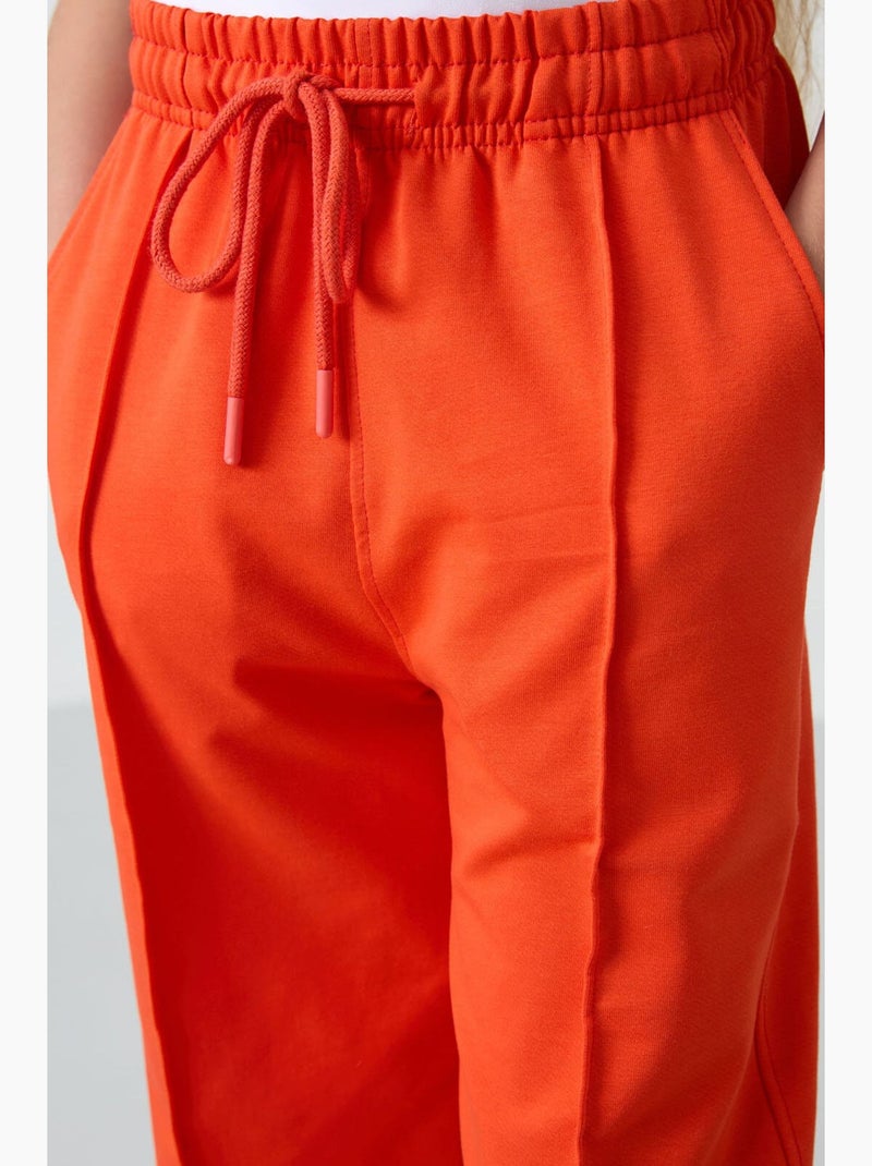 Pantaloni da jogging a coste tommy Arancione - Kiabi