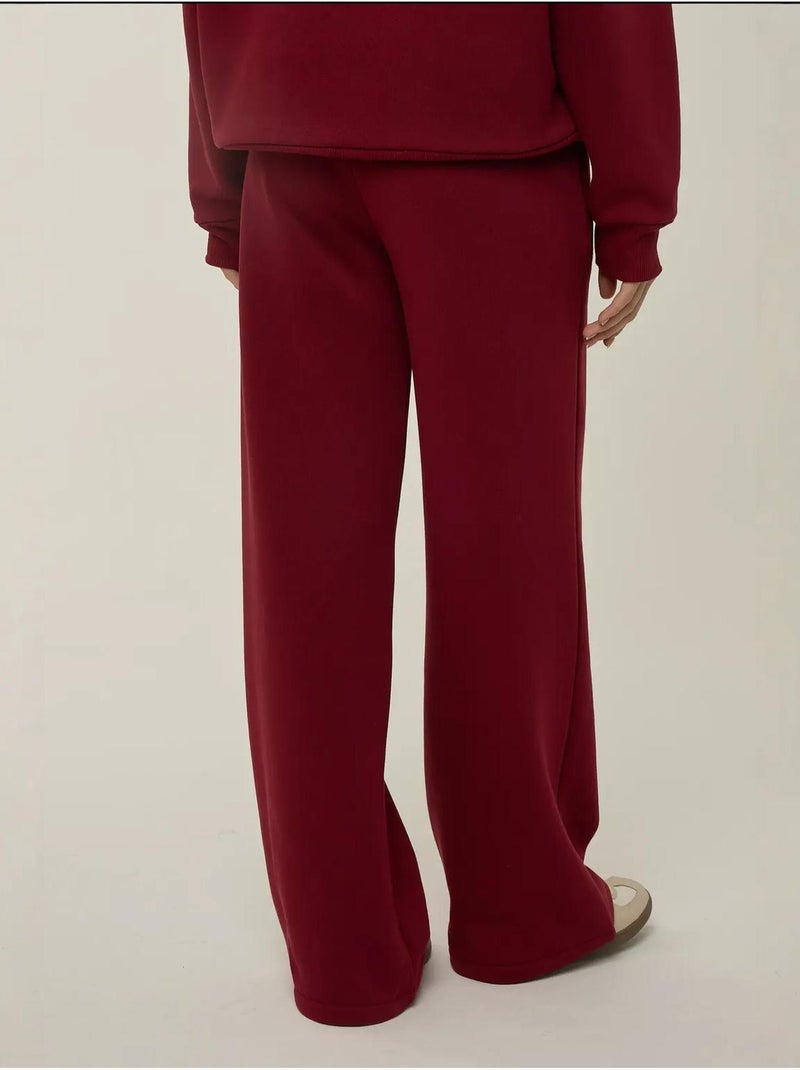 Pantaloni da jogging a gamba larga con coulisse in vita hiccup Rosso bordeaux - Kiabi