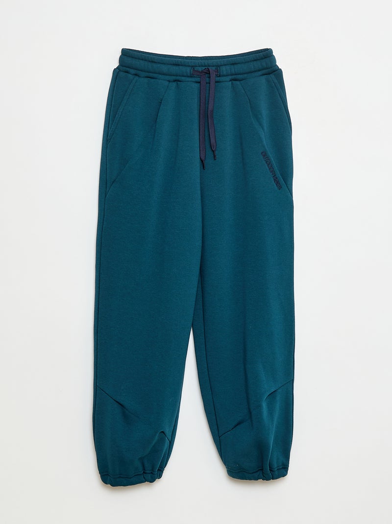 Pantaloni da jogging ampi in cotone tinta unita Verde - Kiabi