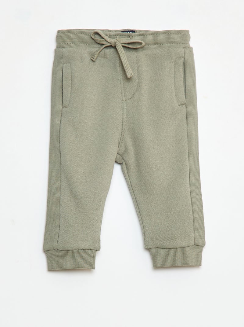 Pantaloni da jogging chiné in french terry Verde - Kiabi