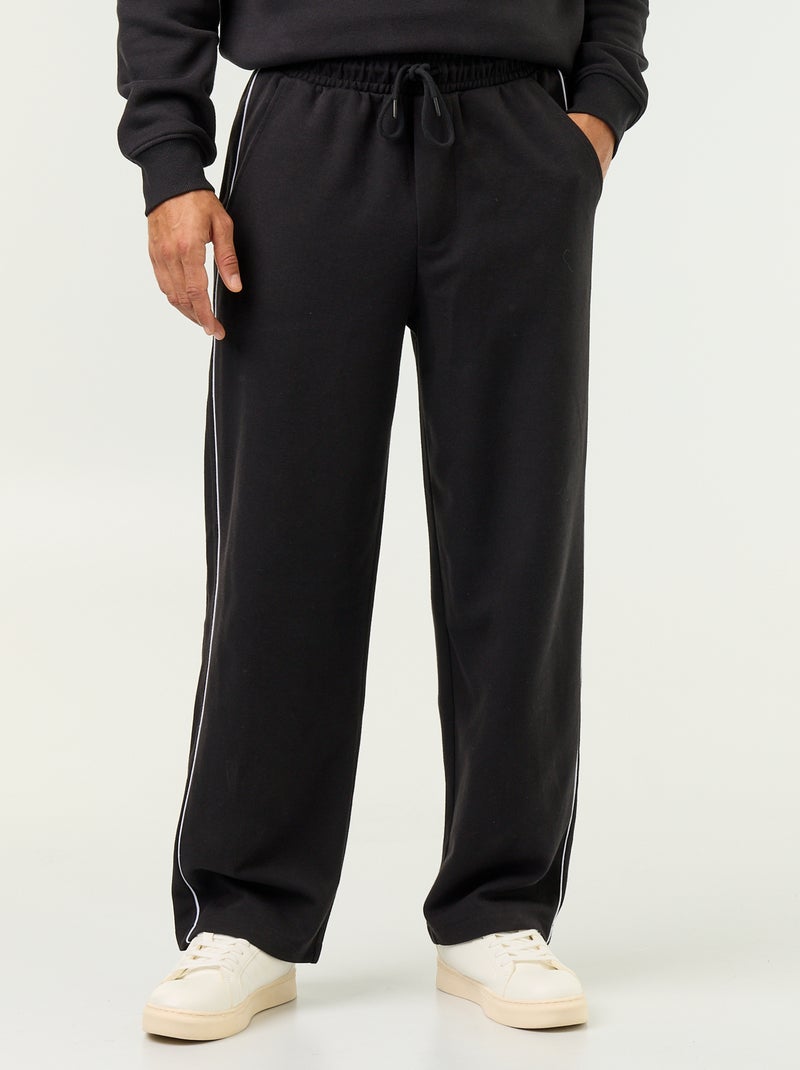 Pantaloni da jogging con profili Nero - Kiabi
