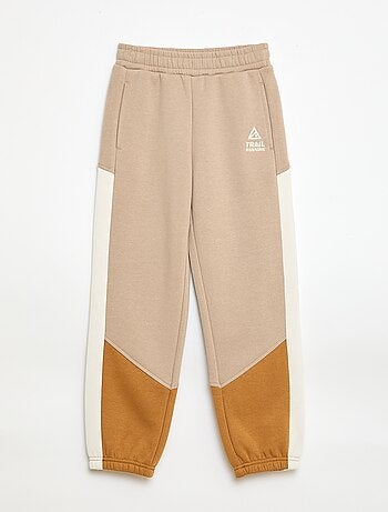 Pantaloni da jogging in felpa color block