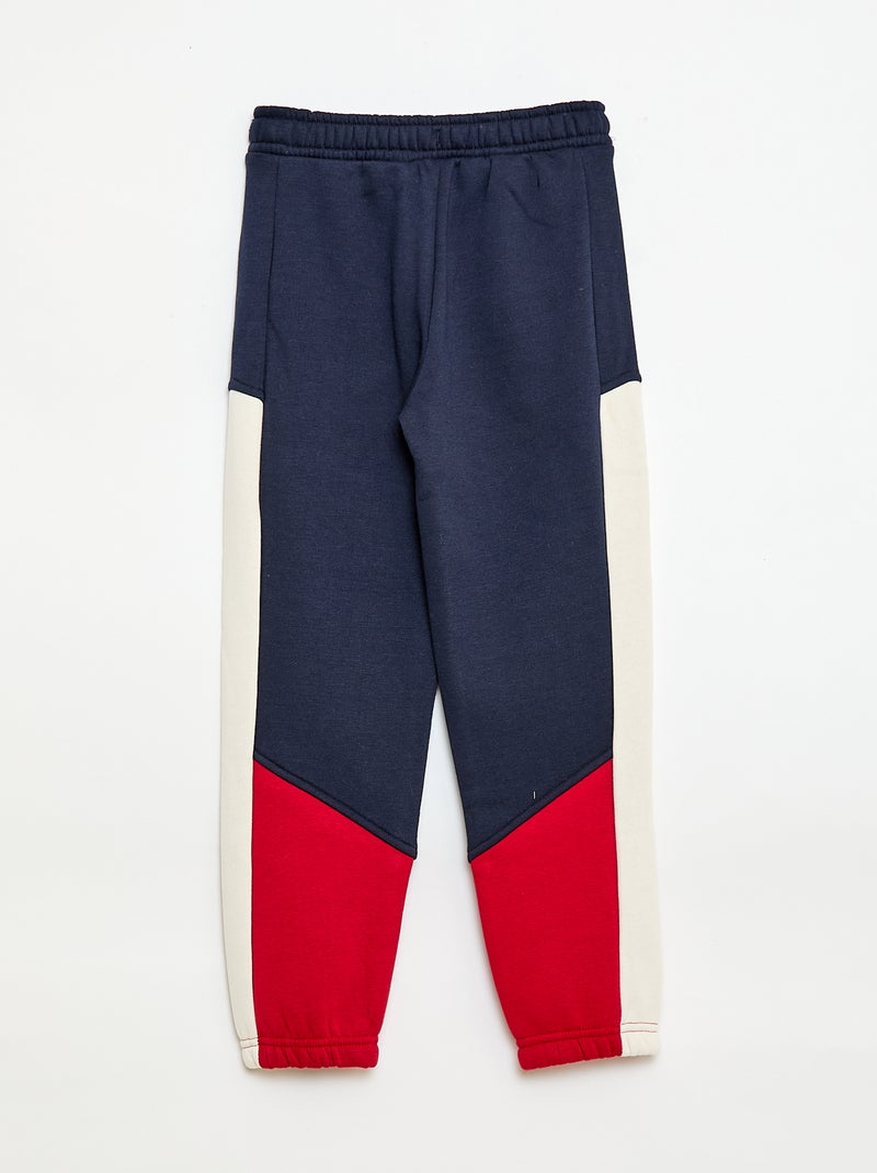 Pantaloni da jogging in felpa color block Blu - Kiabi