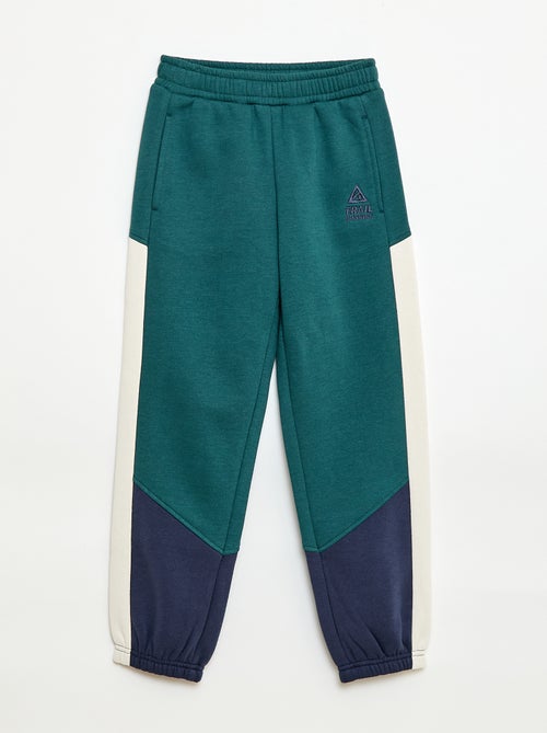 Pantaloni da jogging in felpa color block - Kiabi