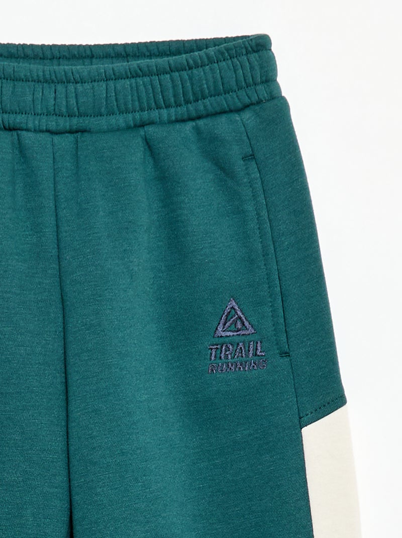 Pantaloni da jogging in felpa color block Verde - Kiabi