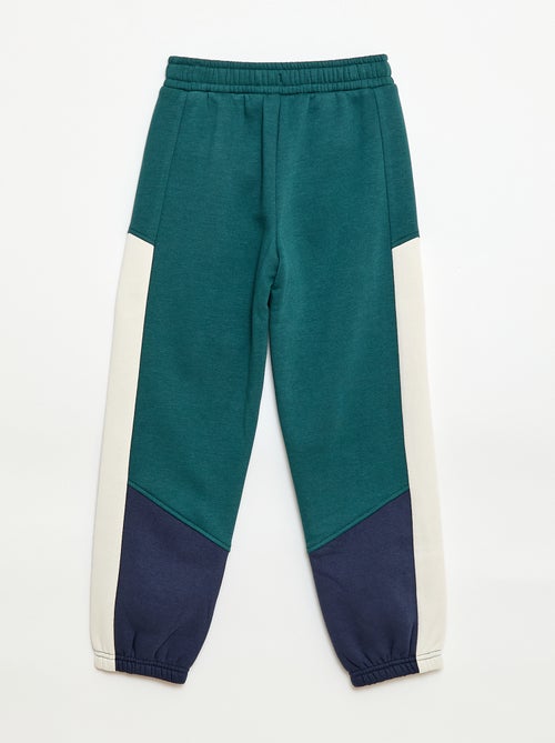 Pantaloni da jogging in felpa color block - Kiabi