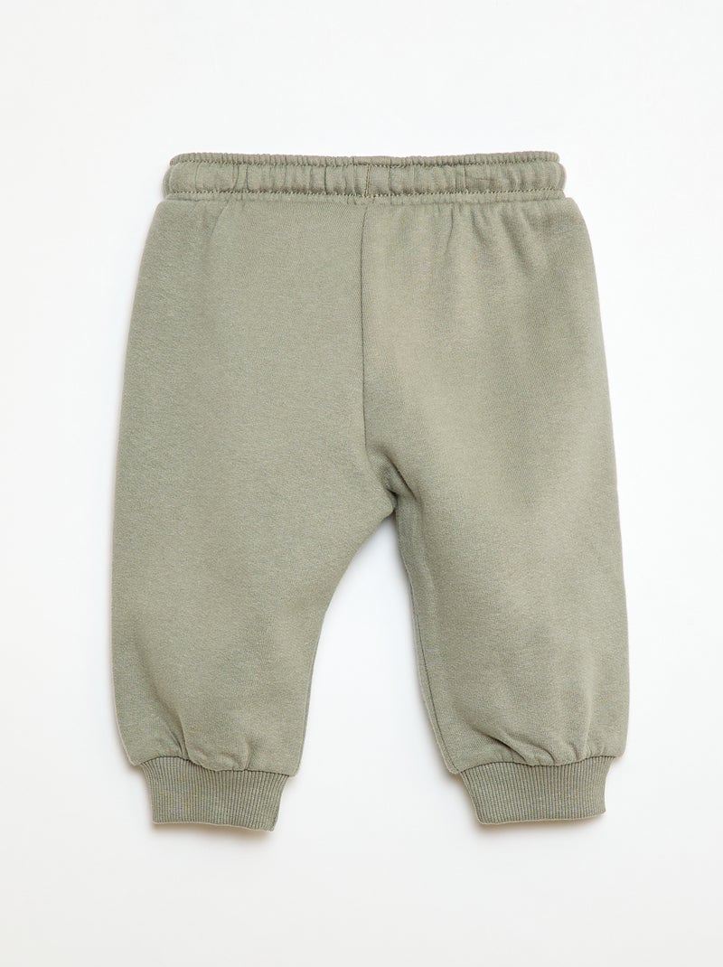 Pantaloni da jogging in felpa con tasca a marsupio e orecchie decorative Verde - Kiabi