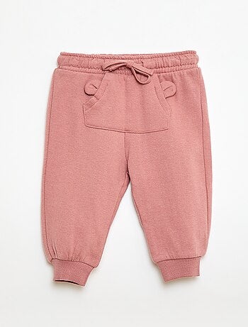 Pantaloni da jogging in felpa con tasca a marsupio e orecchie fantasiose