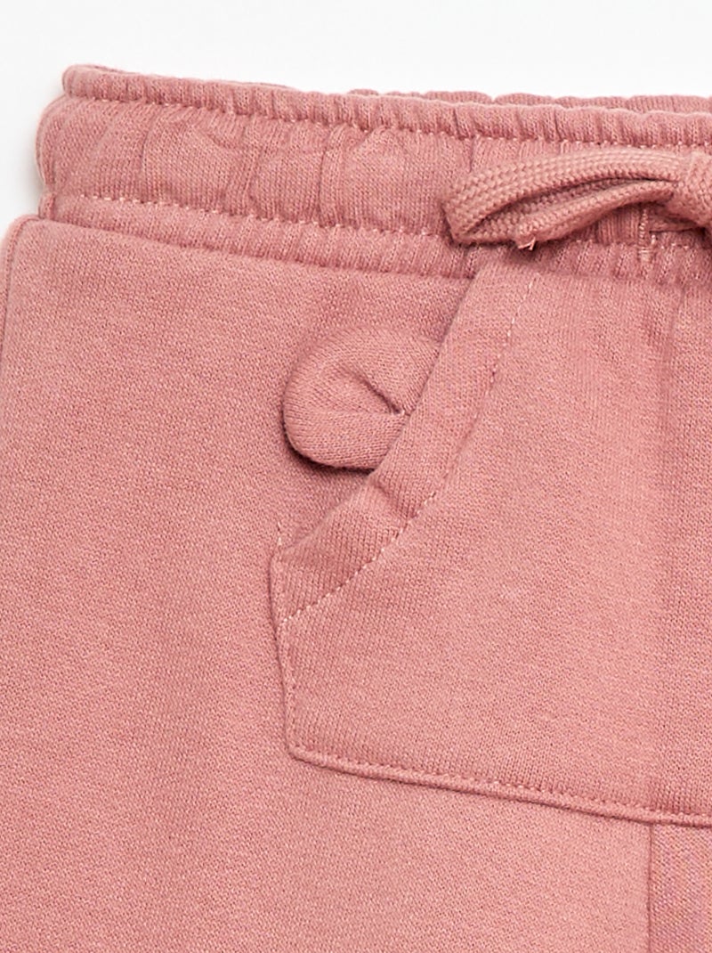 Pantaloni da jogging in felpa con tasca a marsupio e orecchie fantasiose Rosa - Kiabi