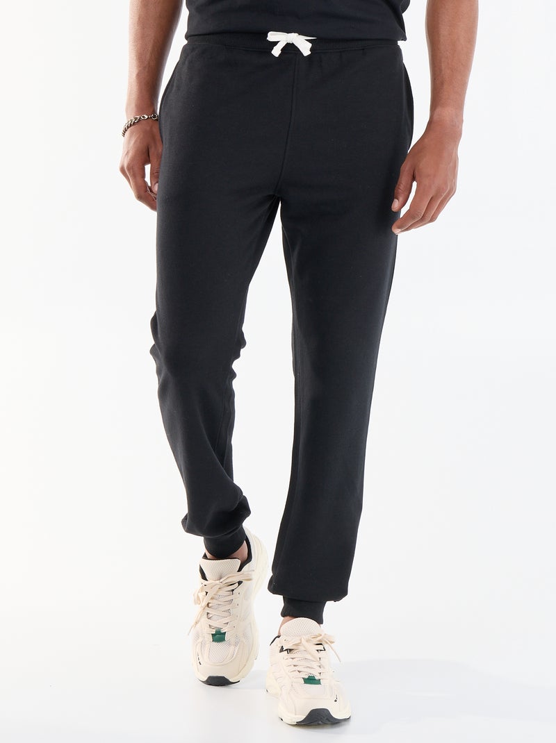 Pantaloni da jogging in French Terry Nero - Kiabi