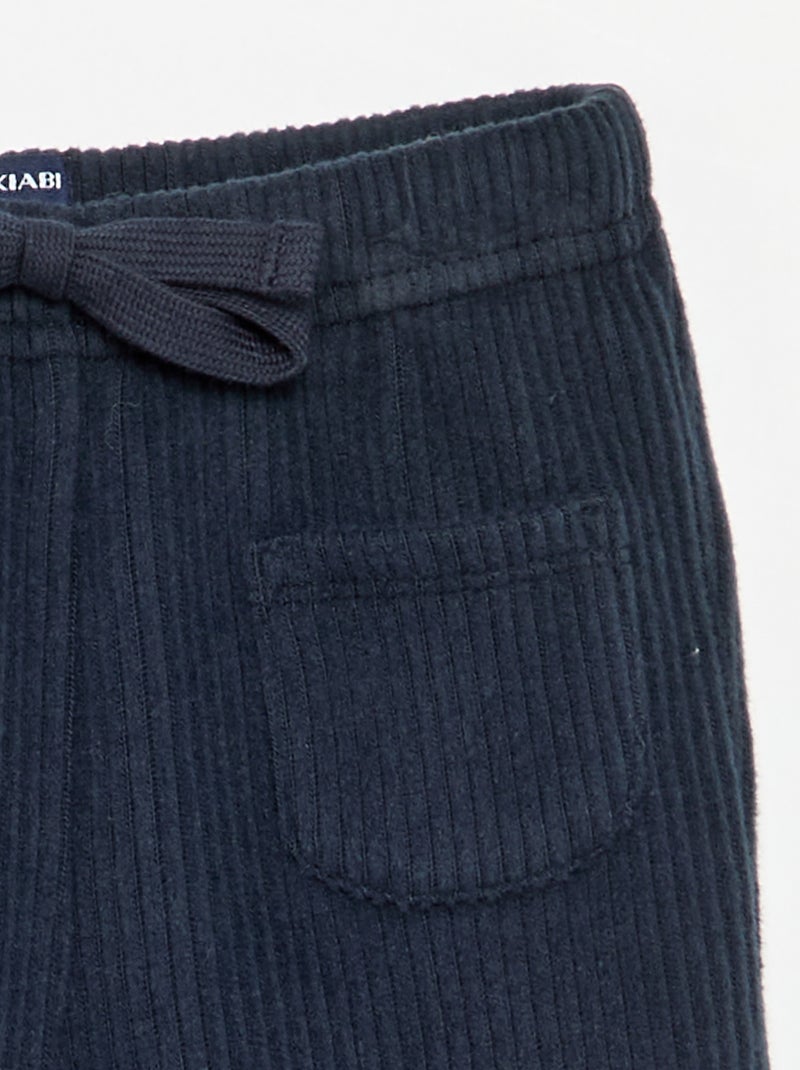 Pantaloni da jogging in maglia a costine Blu - Kiabi