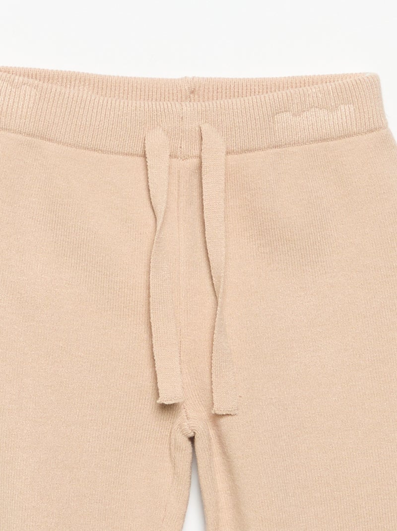Pantaloni da jogging in maglia compatta Beige - Kiabi
