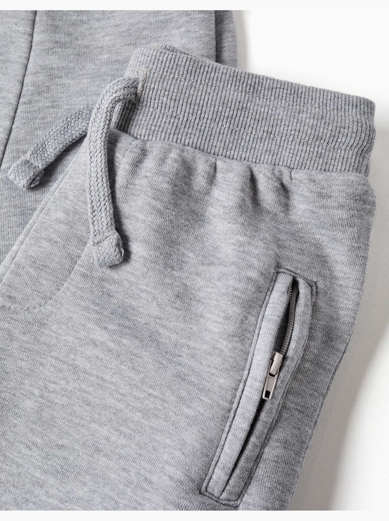 Pantaloni da jogging in pile con coulisse e tasche Grigio chiaro - Kiabi