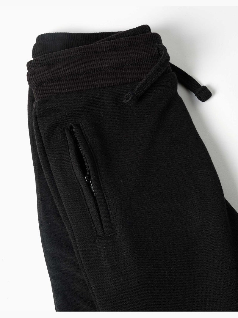 Pantaloni da jogging in pile con coulisse e tasche Nero Nero - Kiabi