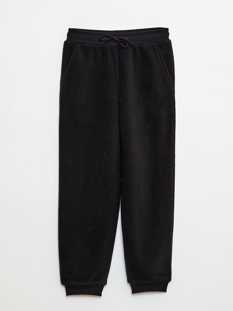 Pantaloni da jogging in pile Nero - Kiabi