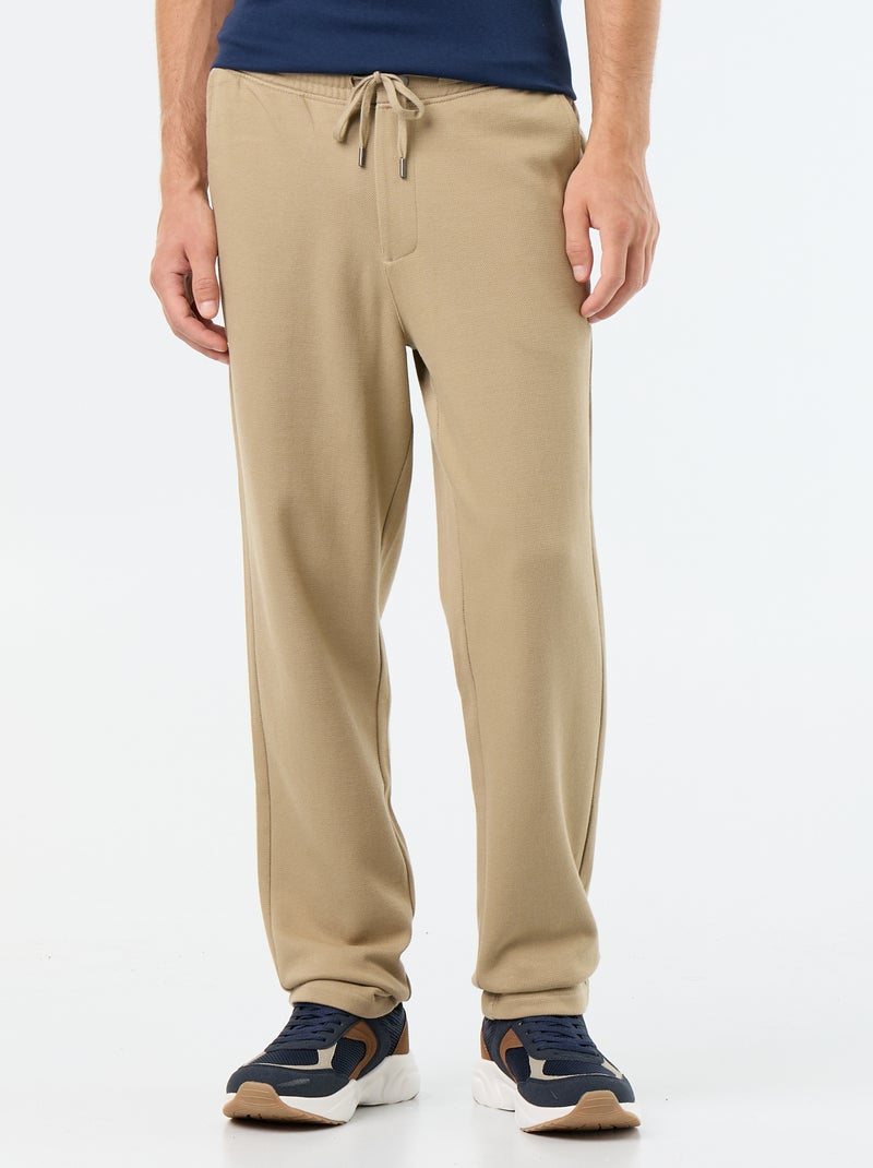 Pantaloni da jogging in piqué Beige - Kiabi