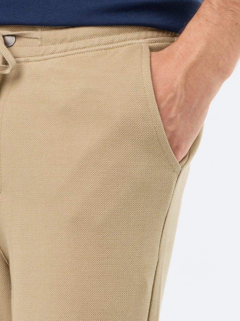 Pantaloni da jogging in piqué Beige - Kiabi