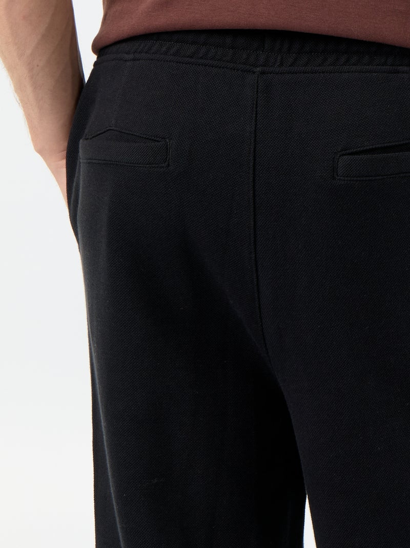 Pantaloni da jogging in piqué Nero - Kiabi