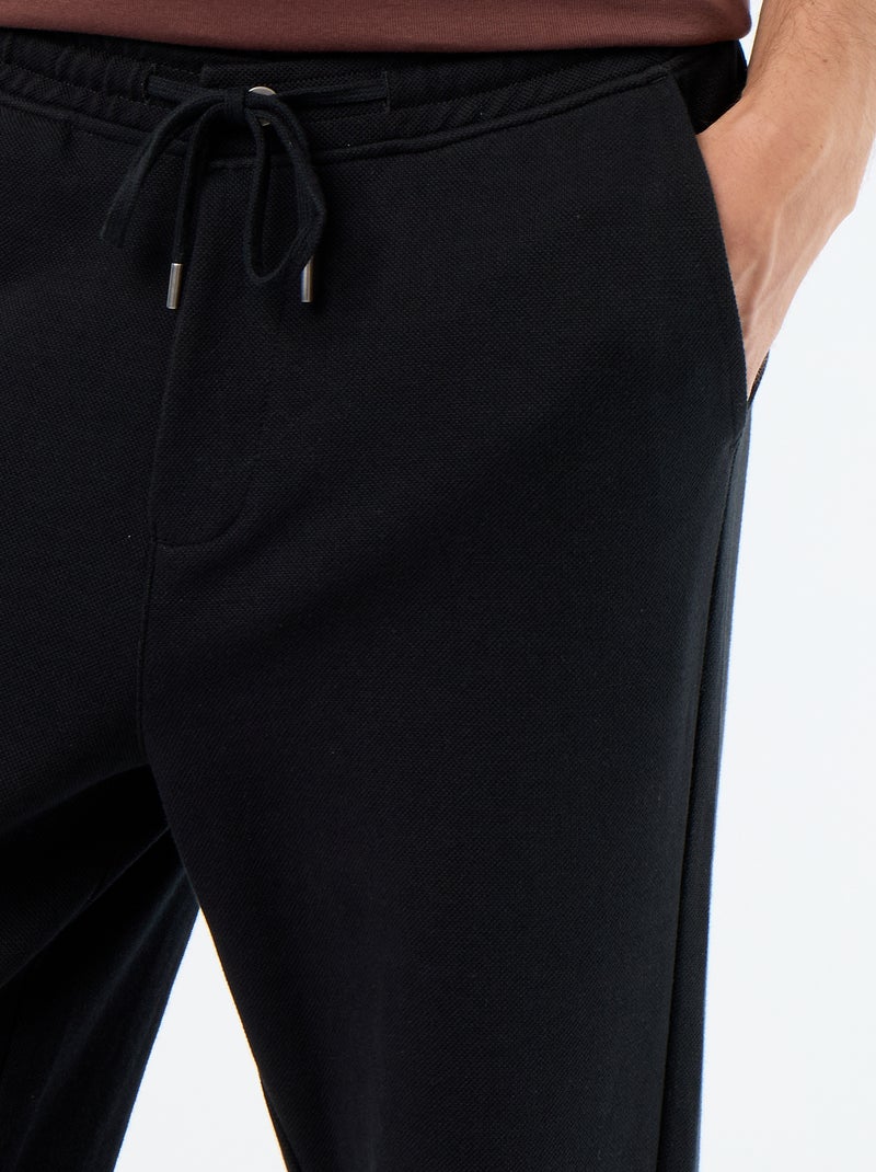 Pantaloni da jogging in piqué Nero - Kiabi