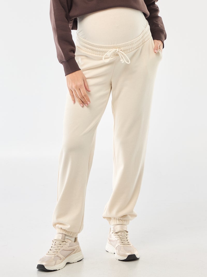 Pantaloni da jogging premaman in french terry Bianco - Kiabi