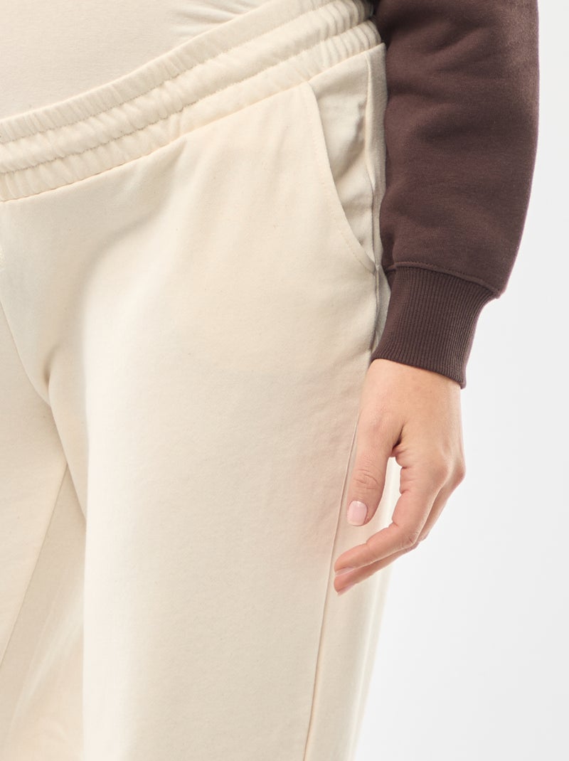 Pantaloni da jogging premaman in french terry Bianco - Kiabi