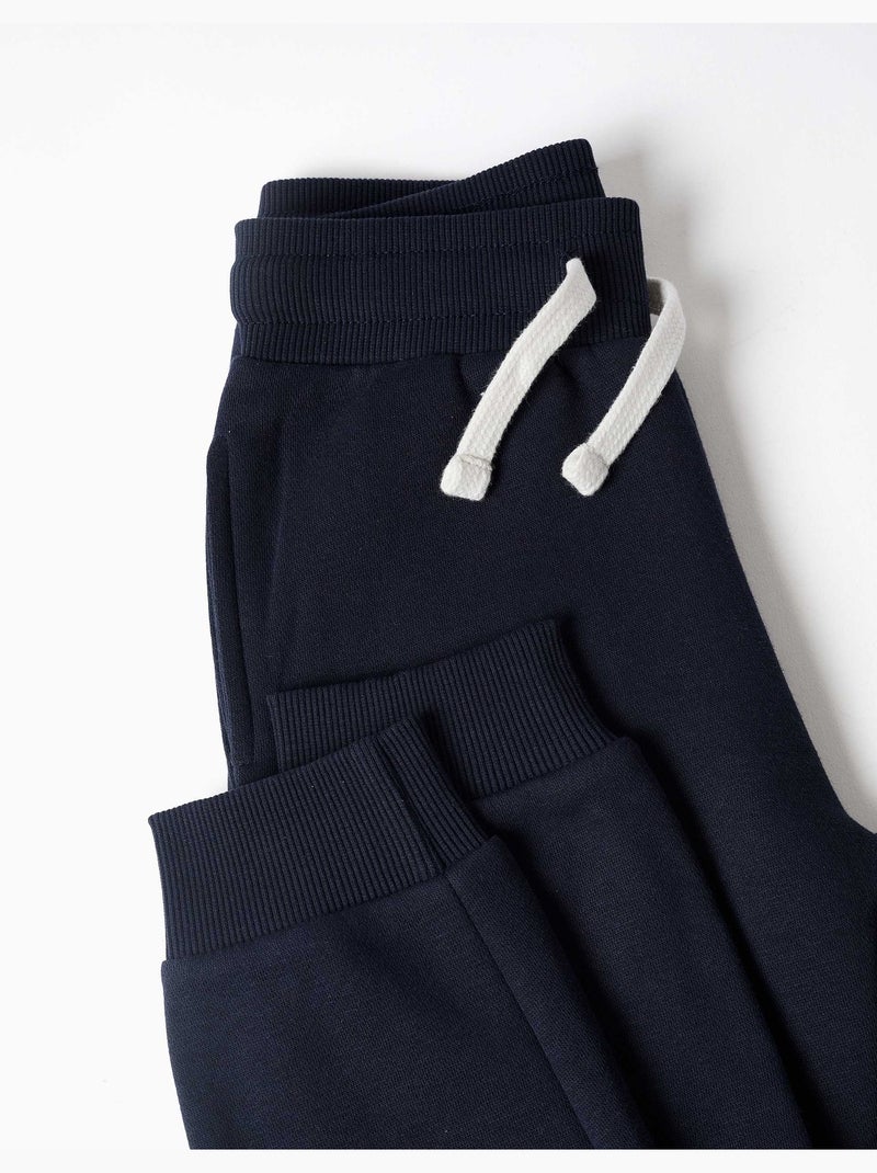 Pantaloni da jogging slim fit in pile con coulisse Blu scuro - Kiabi