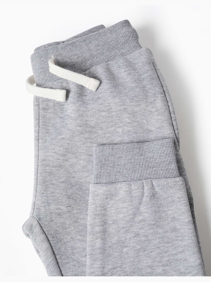 Pantaloni da jogging slim fit in pile con coulisse Grigio - Kiabi