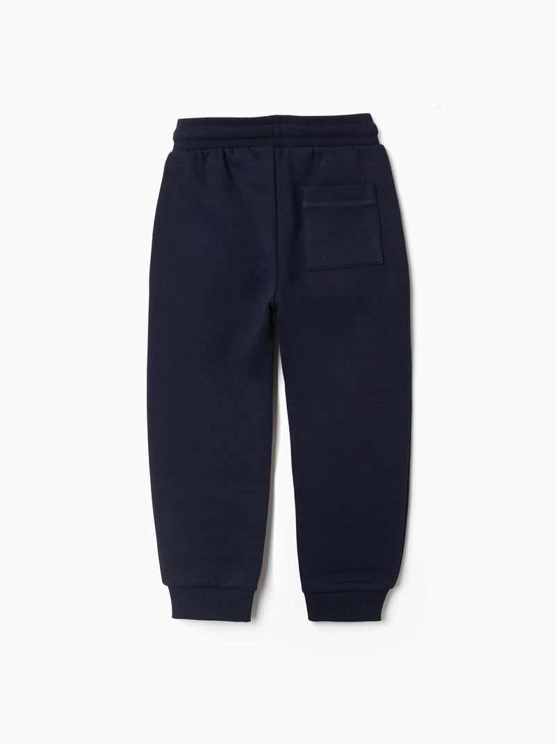 Pantaloni da jogging spazzolati con coulisse e tasche Blu scuro - Kiabi