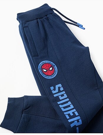 Pantaloni da jogging spazzolati con stampa Spider-Man e coulisse
