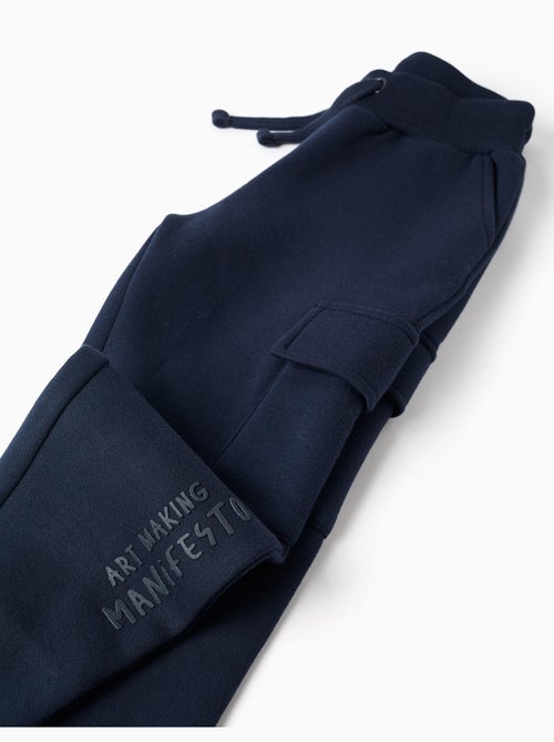 Pantaloni da jogging spazzolati con tasche cargo e stampa - Kiabi