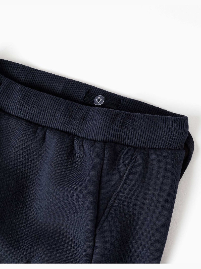 Pantaloni da jogging spazzolati con tasche cargo e stampa Blu scuro - Kiabi