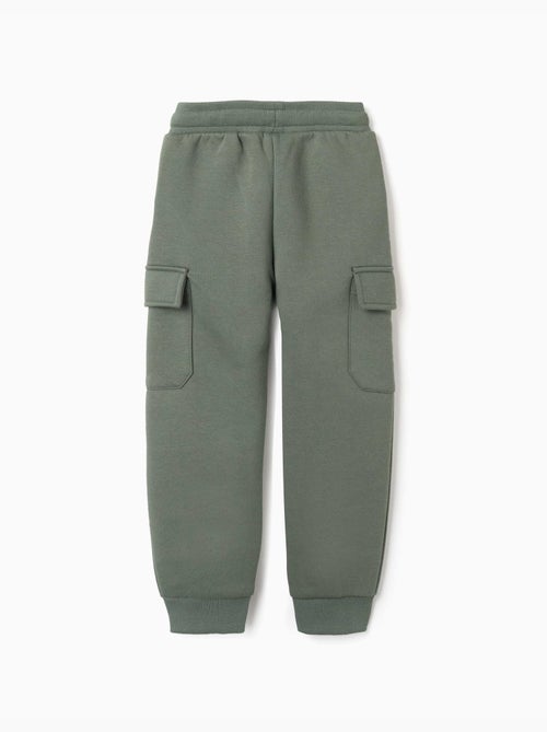 Pantaloni da jogging spazzolati con tasche cargo e stampa - Kiabi